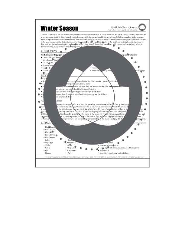 Winter In Chinese Medicine : Learn Chinese Medicine Living