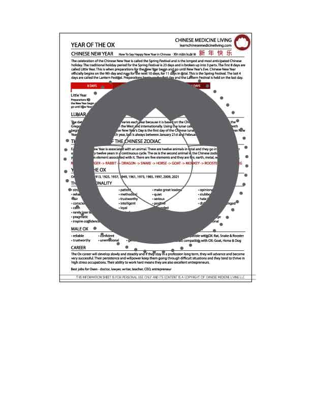Chinese Zodiac Year Of The Ox | Learn Chinese Medicine Living